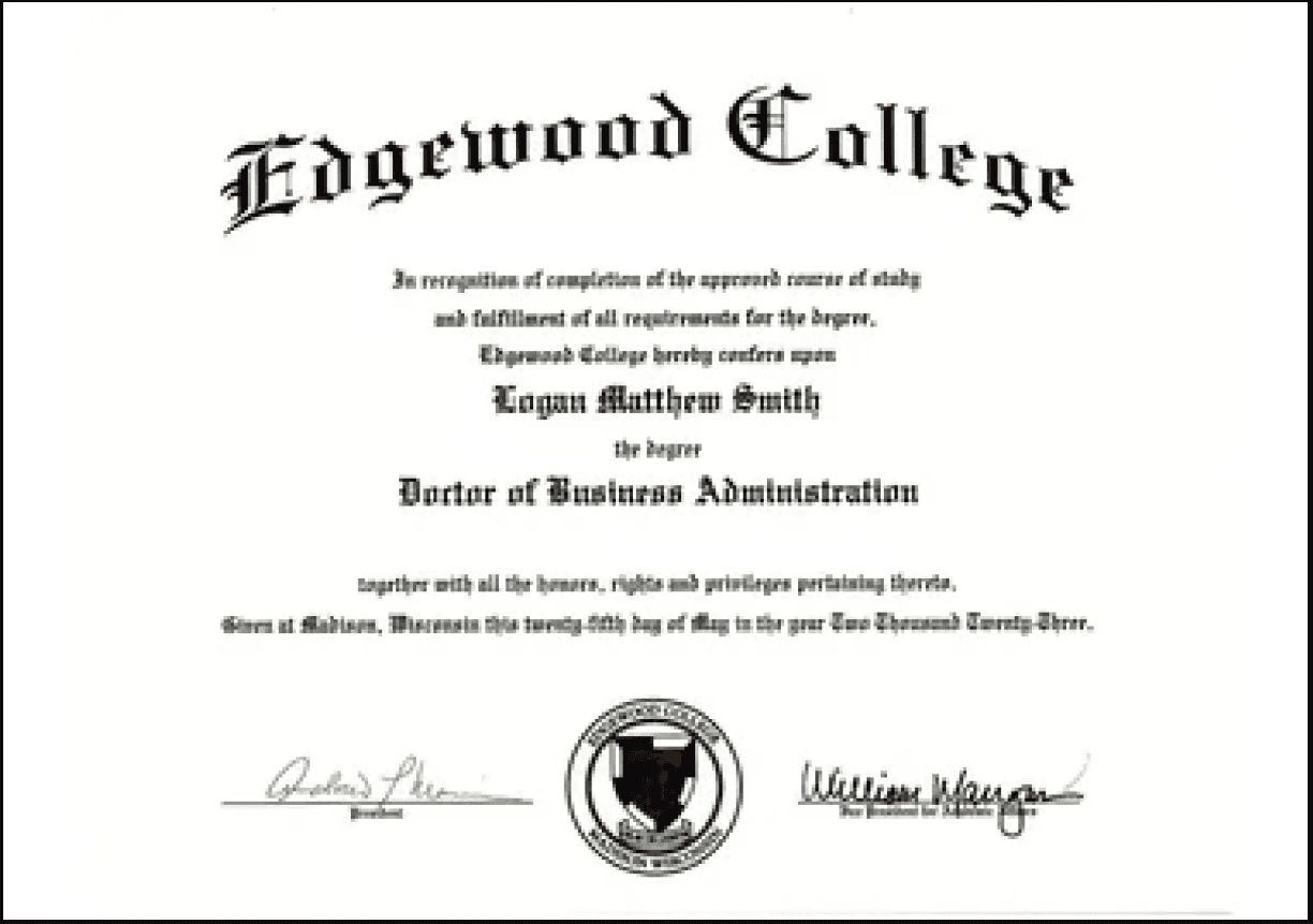 Sample Degree Certificate