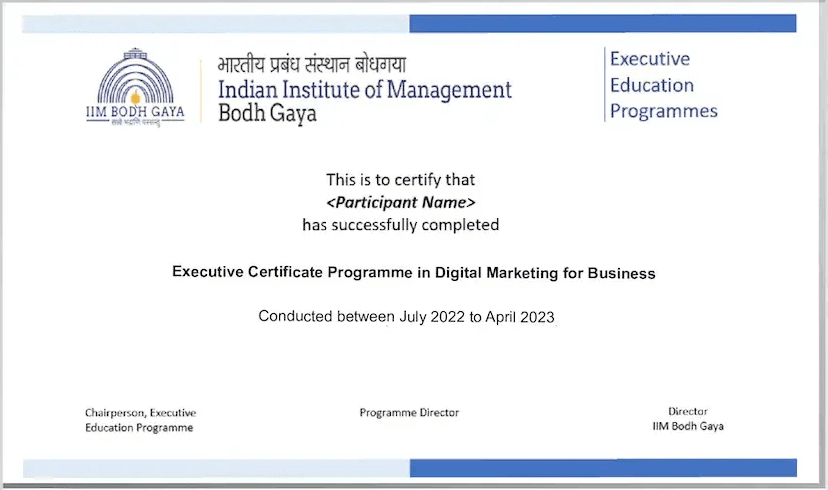 Sample Degree Certificate