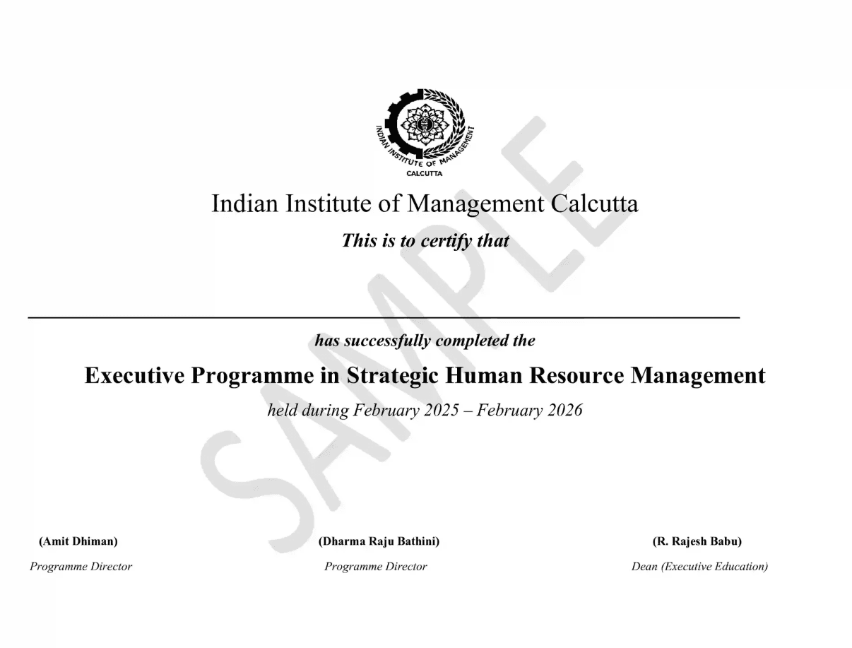 Sample Degree Certificate