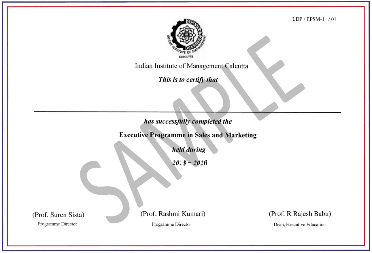 Sample Degree Certificate