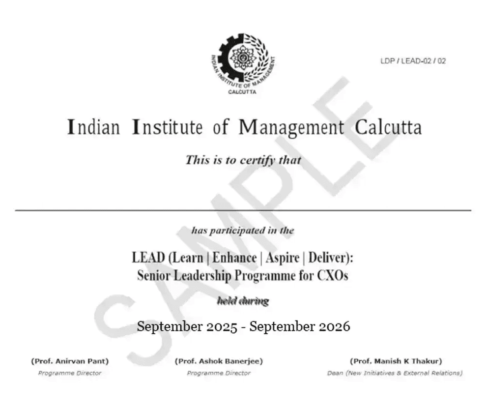 Sample Degree Certificate