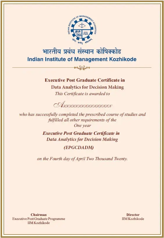 Sample Degree Certificate