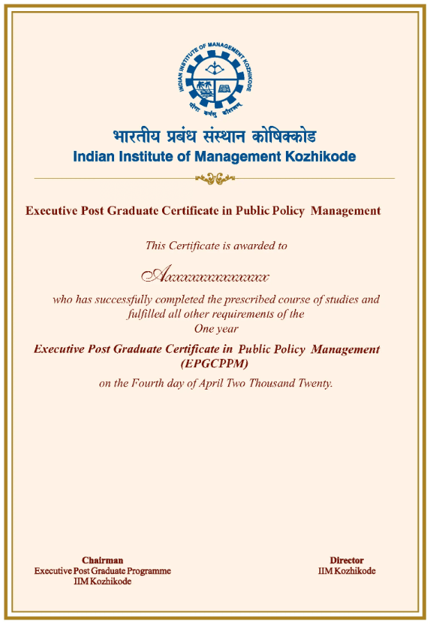 Sample Degree Certificate