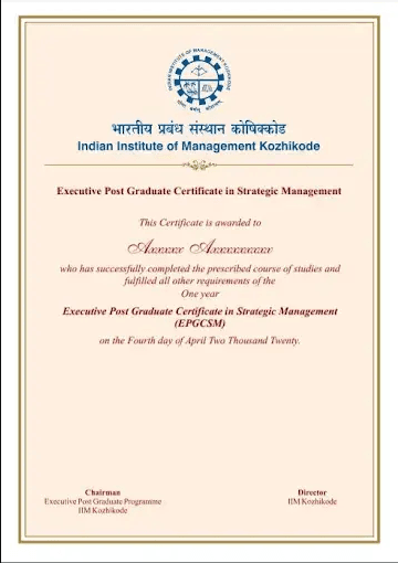 Sample Degree Certificate