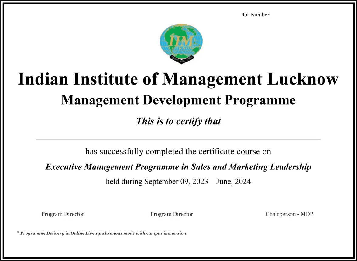 Sample Degree Certificate