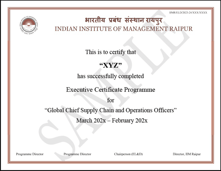 Sample Degree Certificate