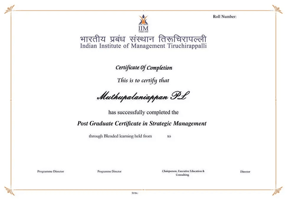 Sample Degree Certificate