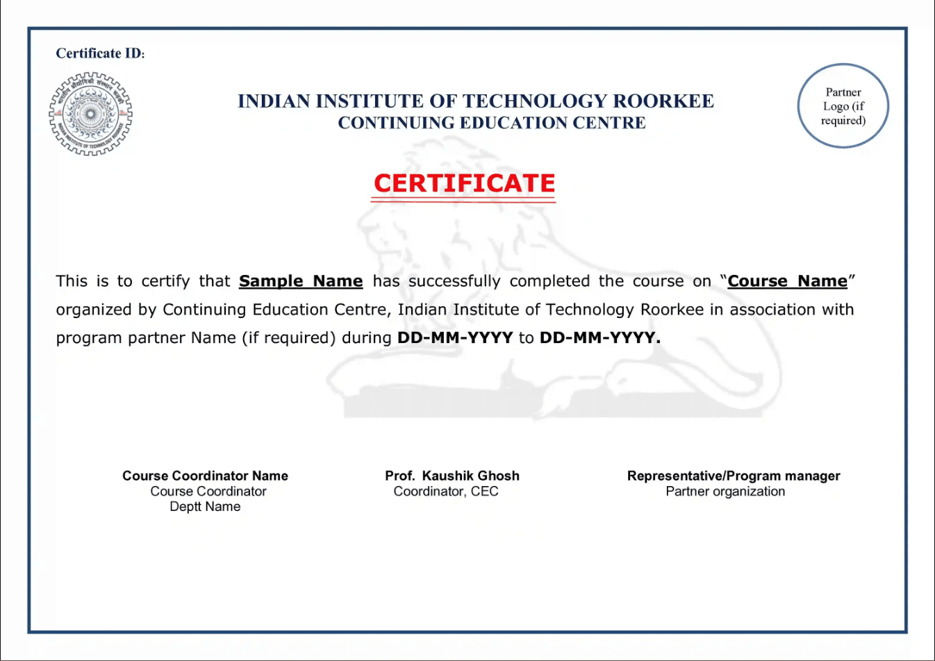 Sample Degree Certificate