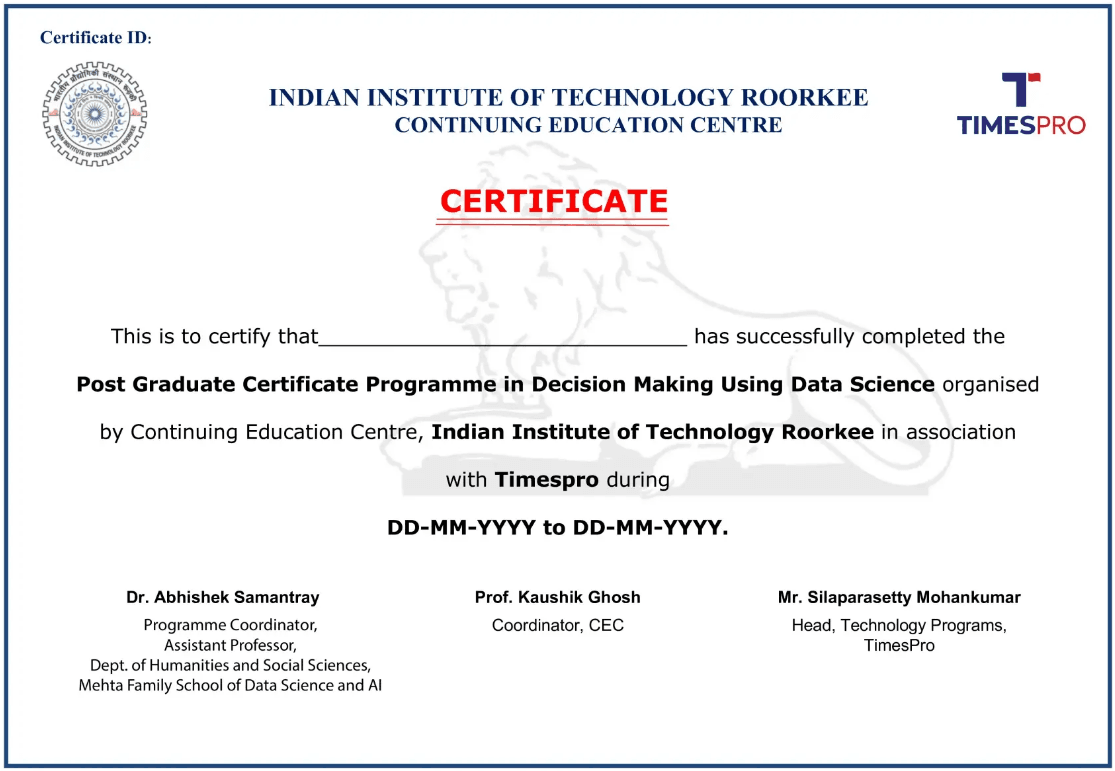 Sample Degree Certificate