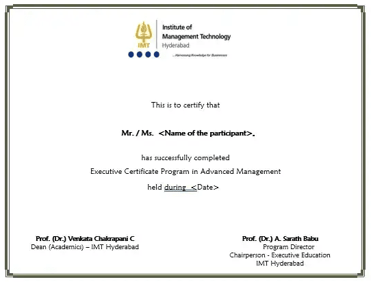 Sample Degree Certificate