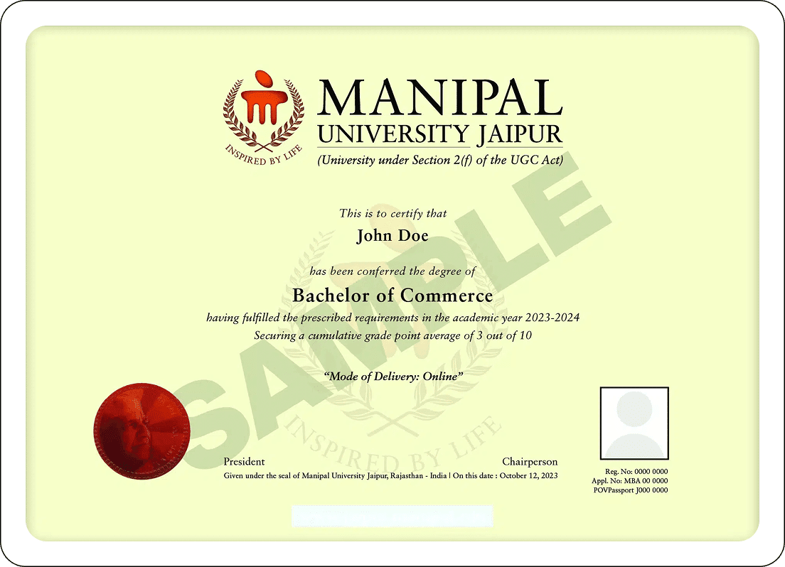 Sample Degree Certificate