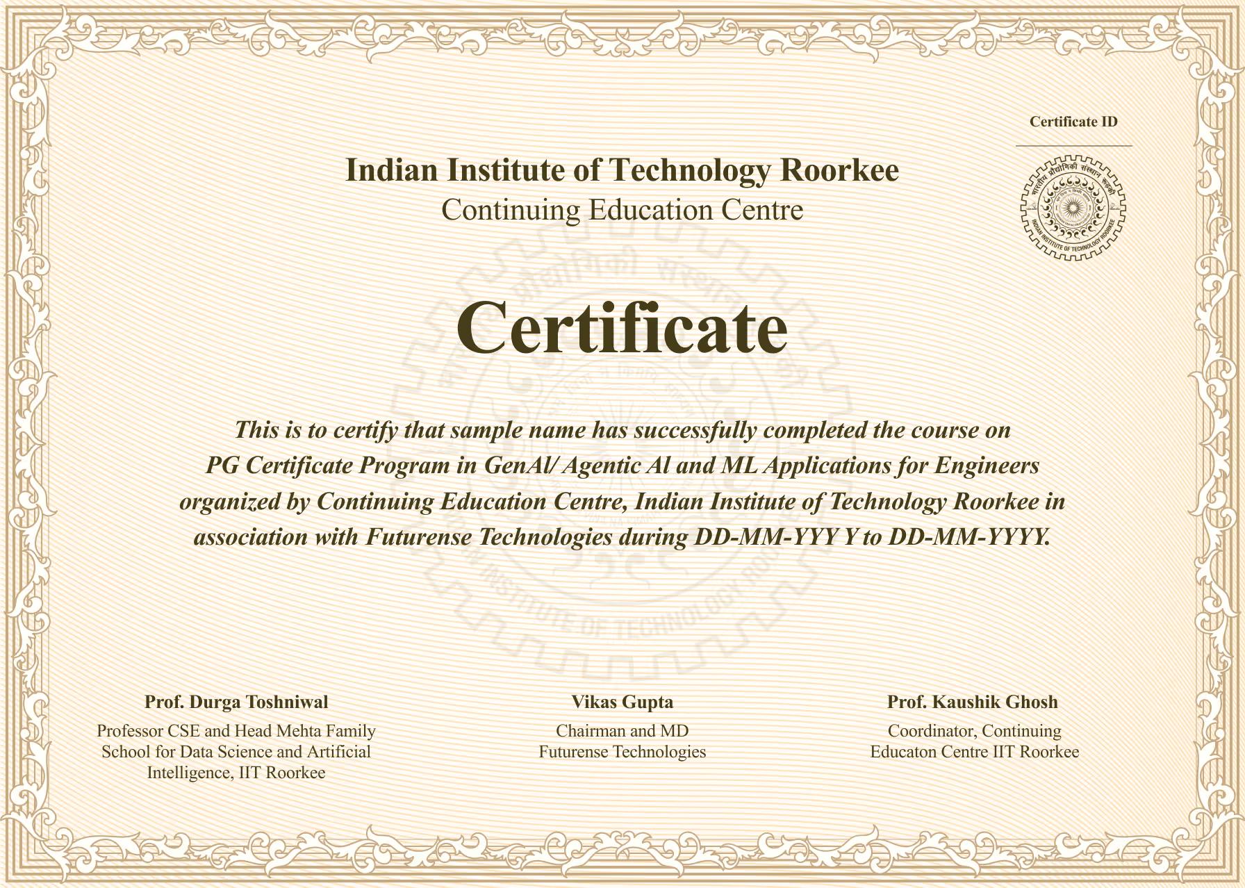 Sample Degree Certificate