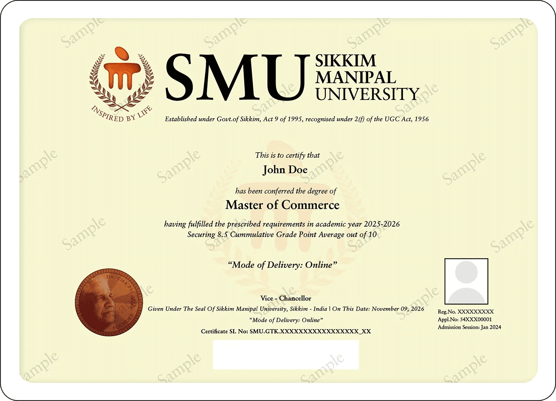 Sample Degree Certificate