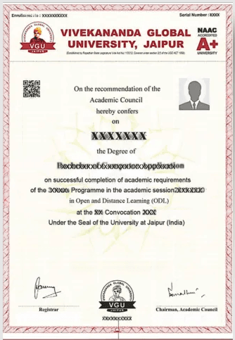 Sample Degree Certificate