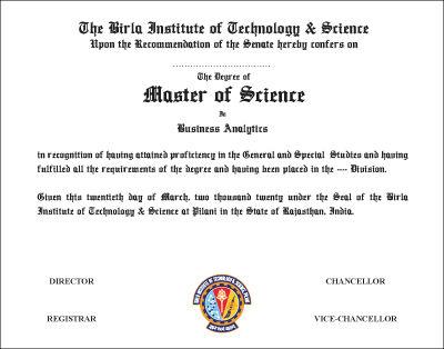 Sample Degree Certificate