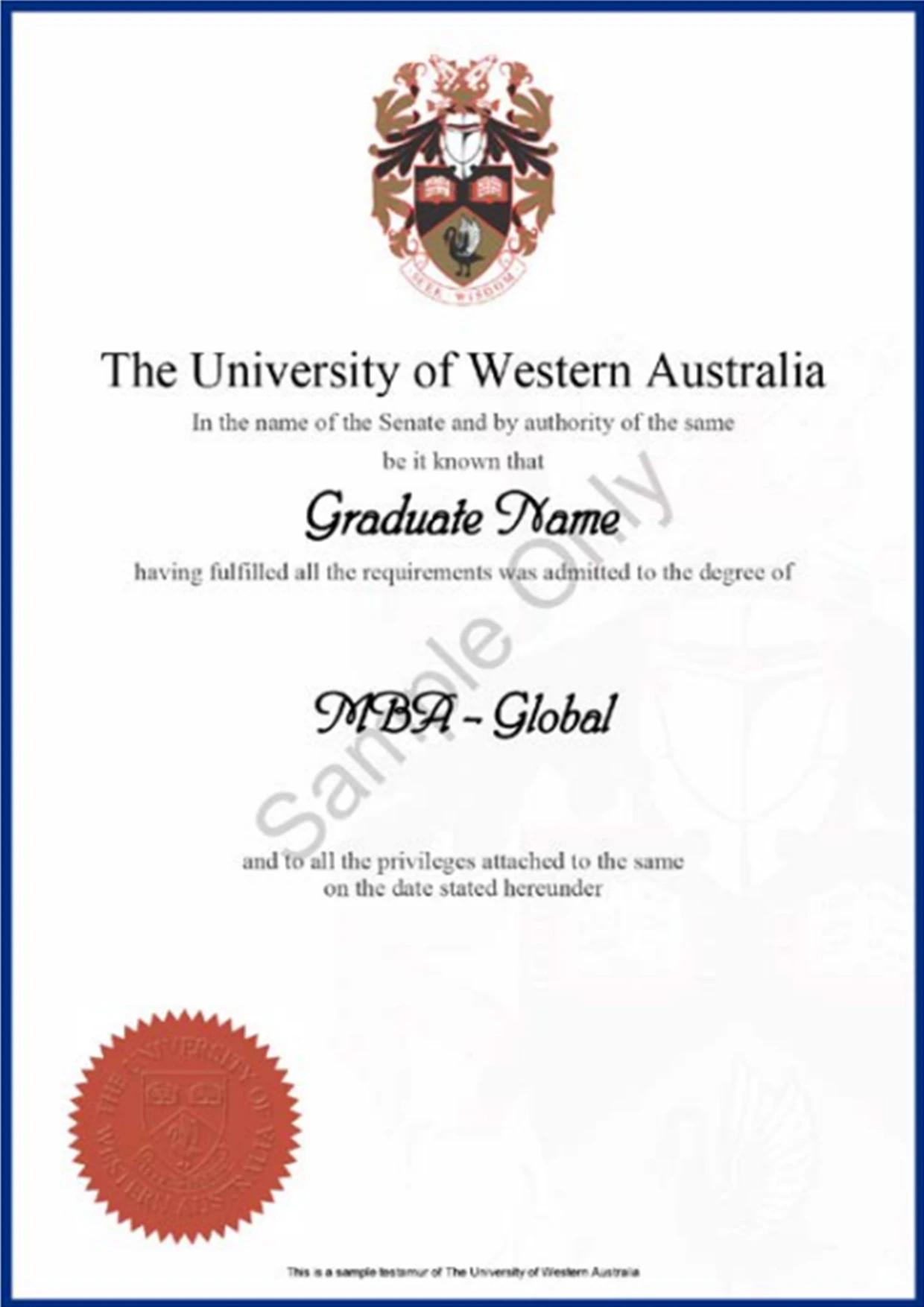 Sample Degree Certificate