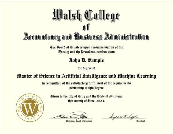 Sample Degree Certificate