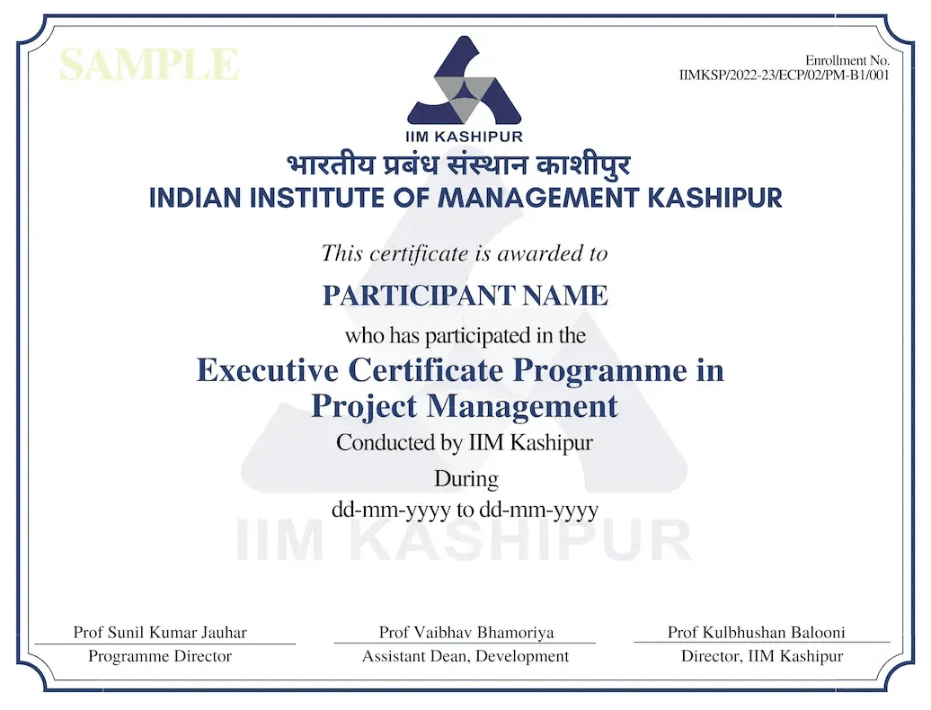Sample Degree Certificate