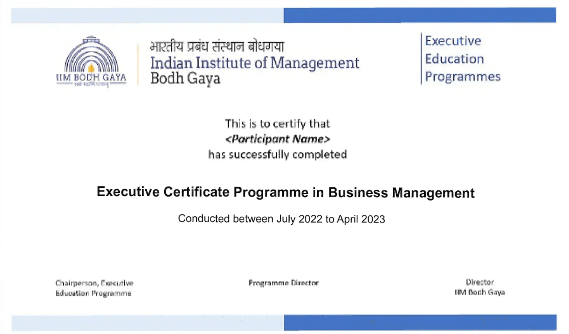 Sample Degree Certificate