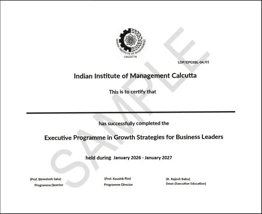 Sample Degree Certificate