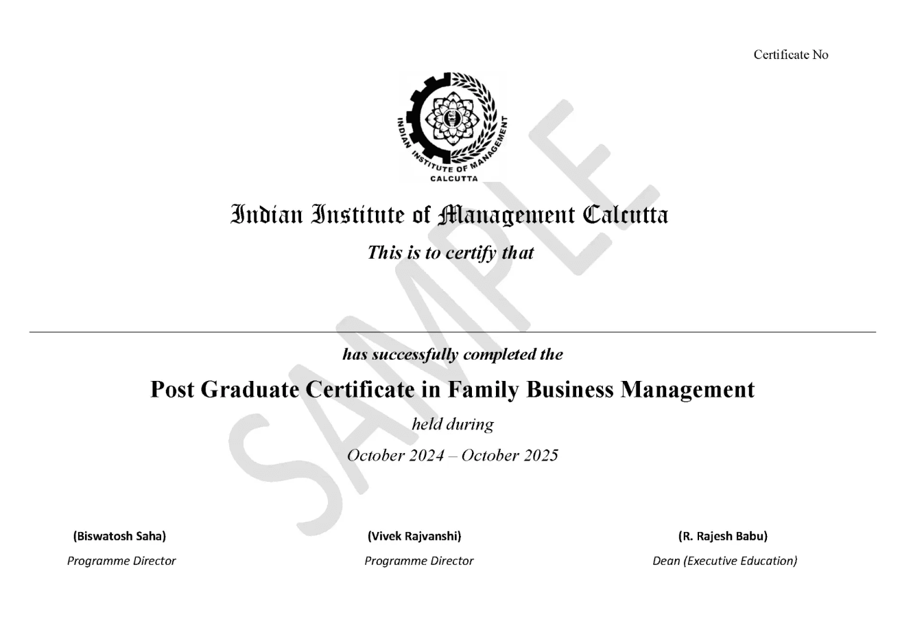 Sample Degree Certificate