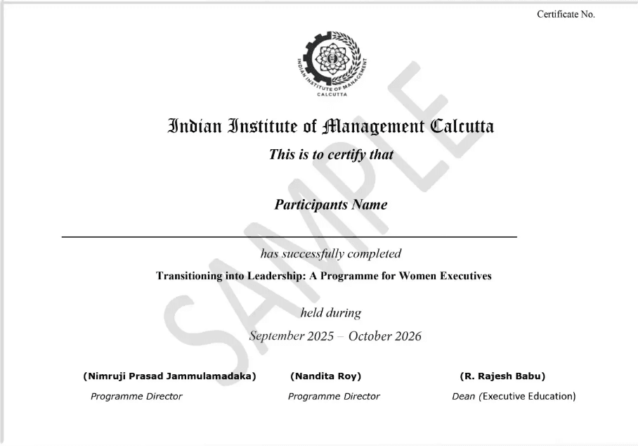 Sample Degree Certificate