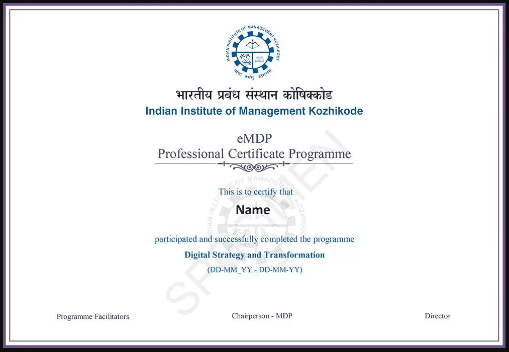 Sample Degree Certificate