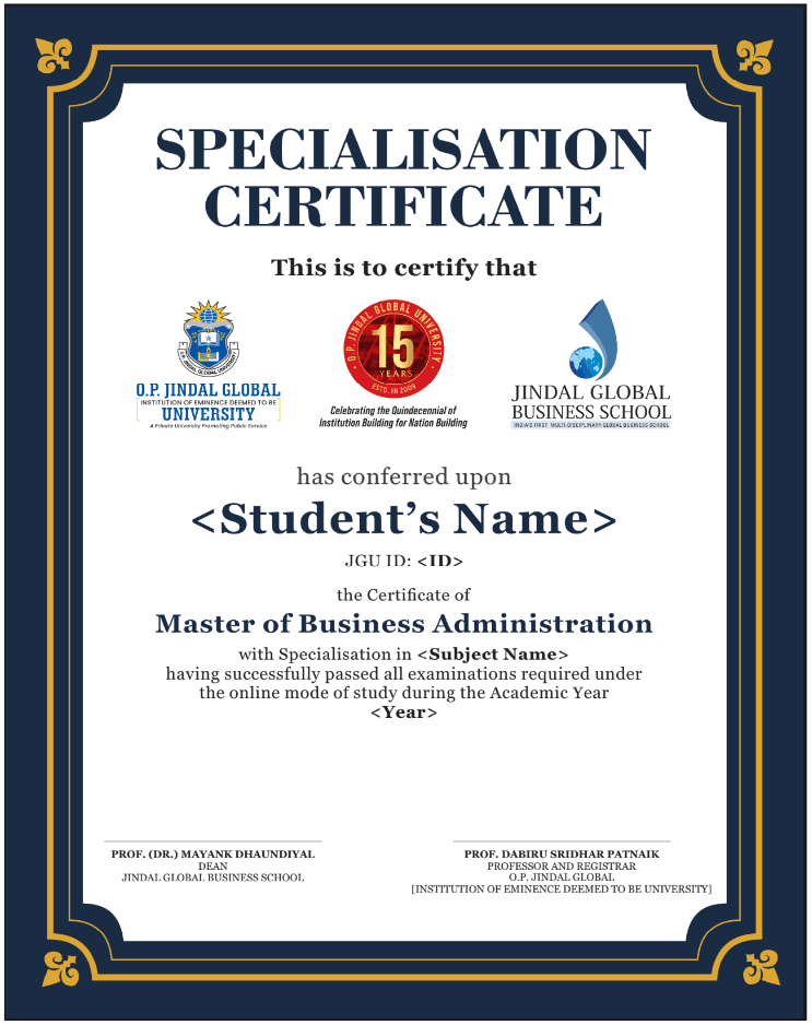 Sample Degree Certificate