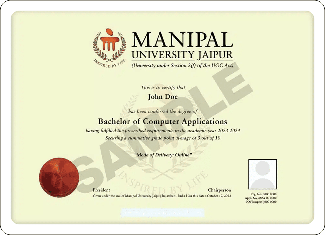 Sample Degree Certificate