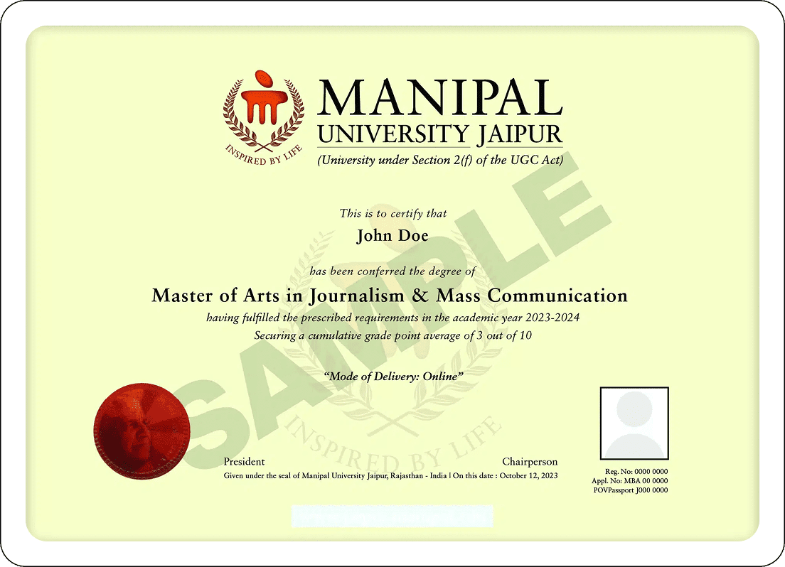 Sample Degree Certificate