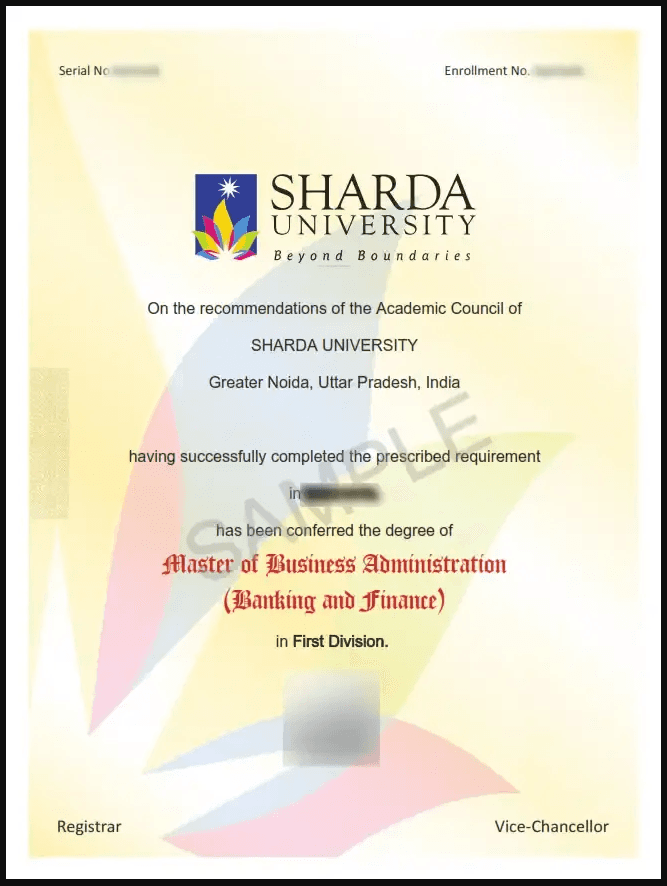 Sample Degree Certificate