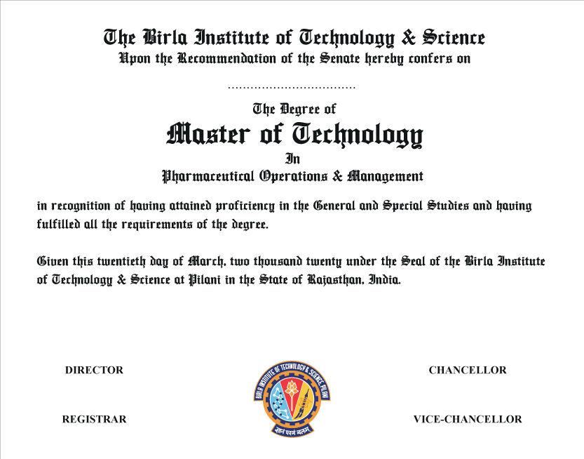 Sample Degree Certificate