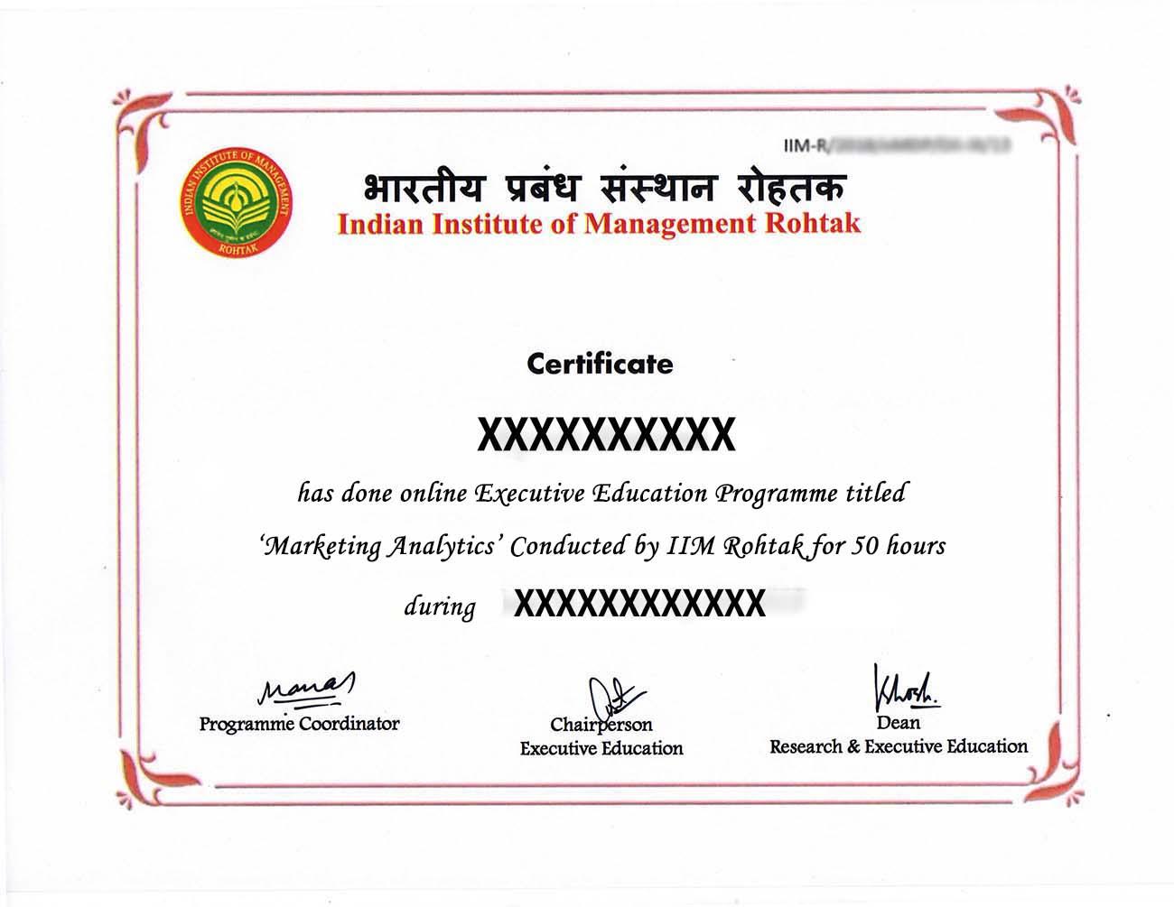 Sample Degree Certificate