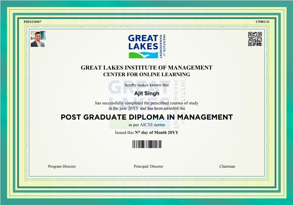 Sample Degree Certificate