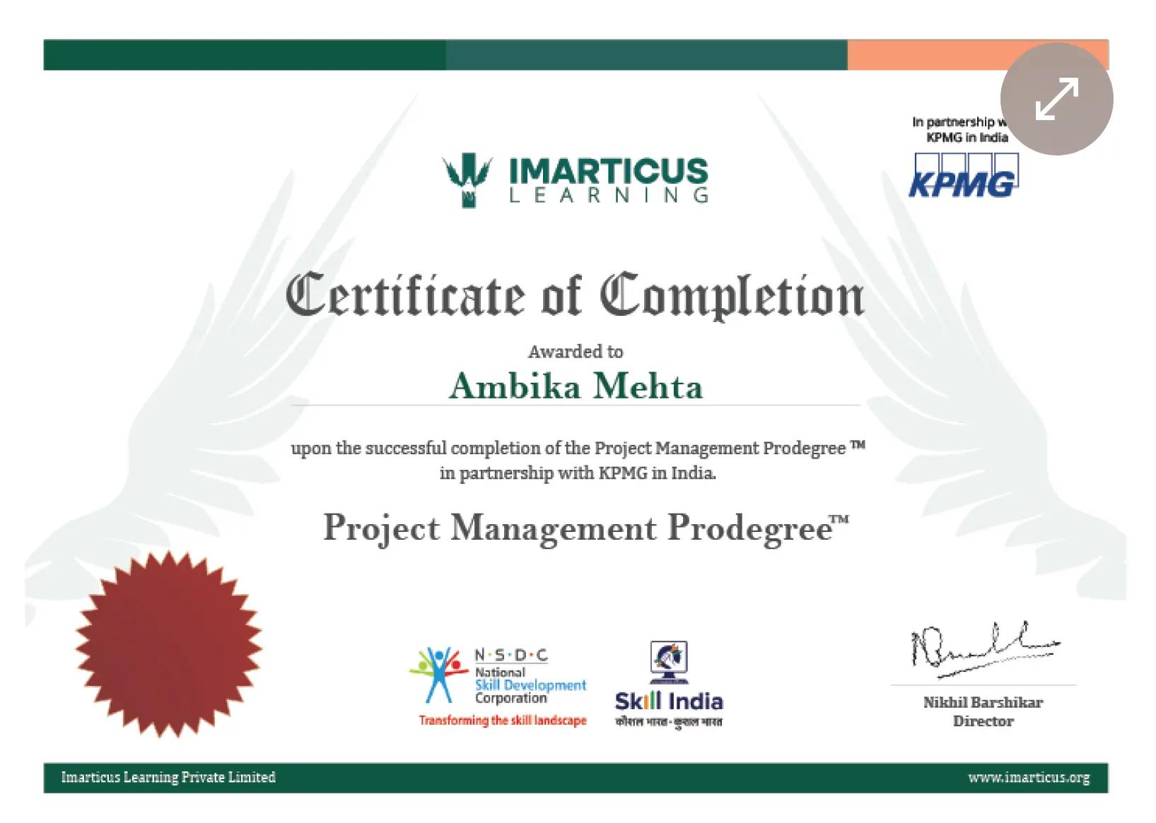 Sample Degree Certificate