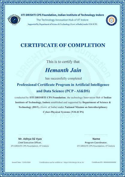 Sample Degree Certificate