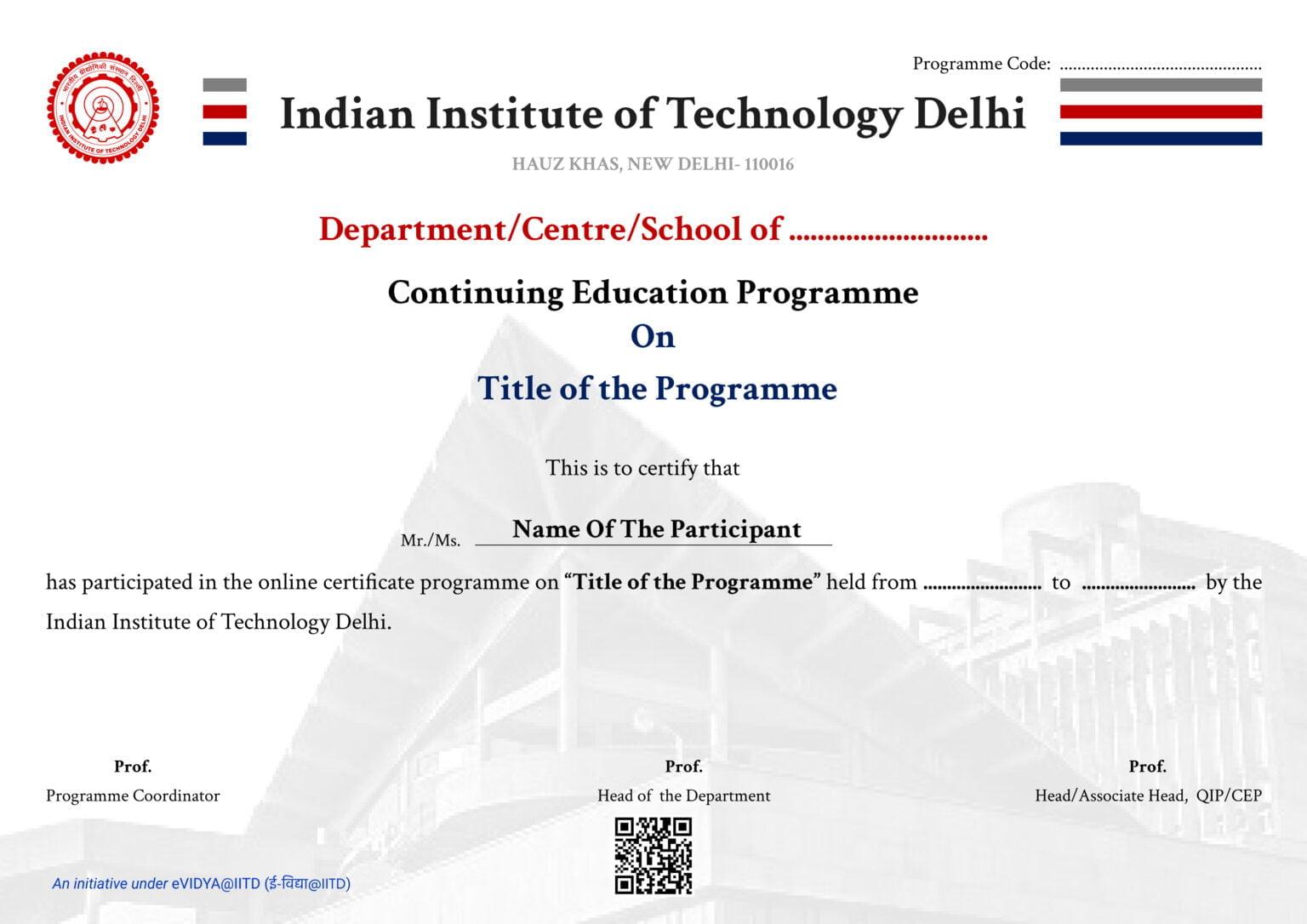 Sample Degree Certificate