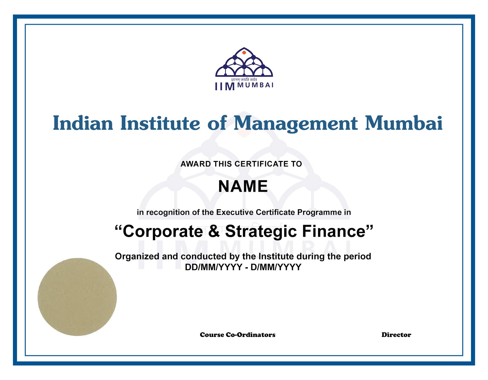 Sample Degree Certificate