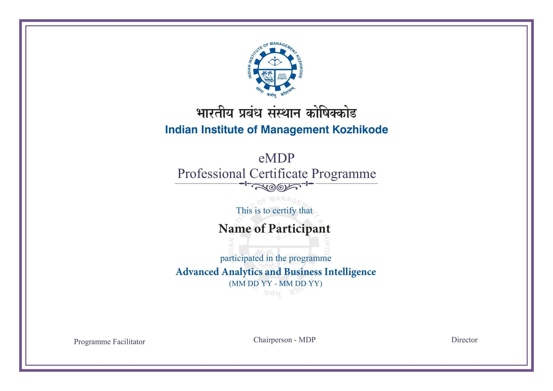 Sample Degree Certificate