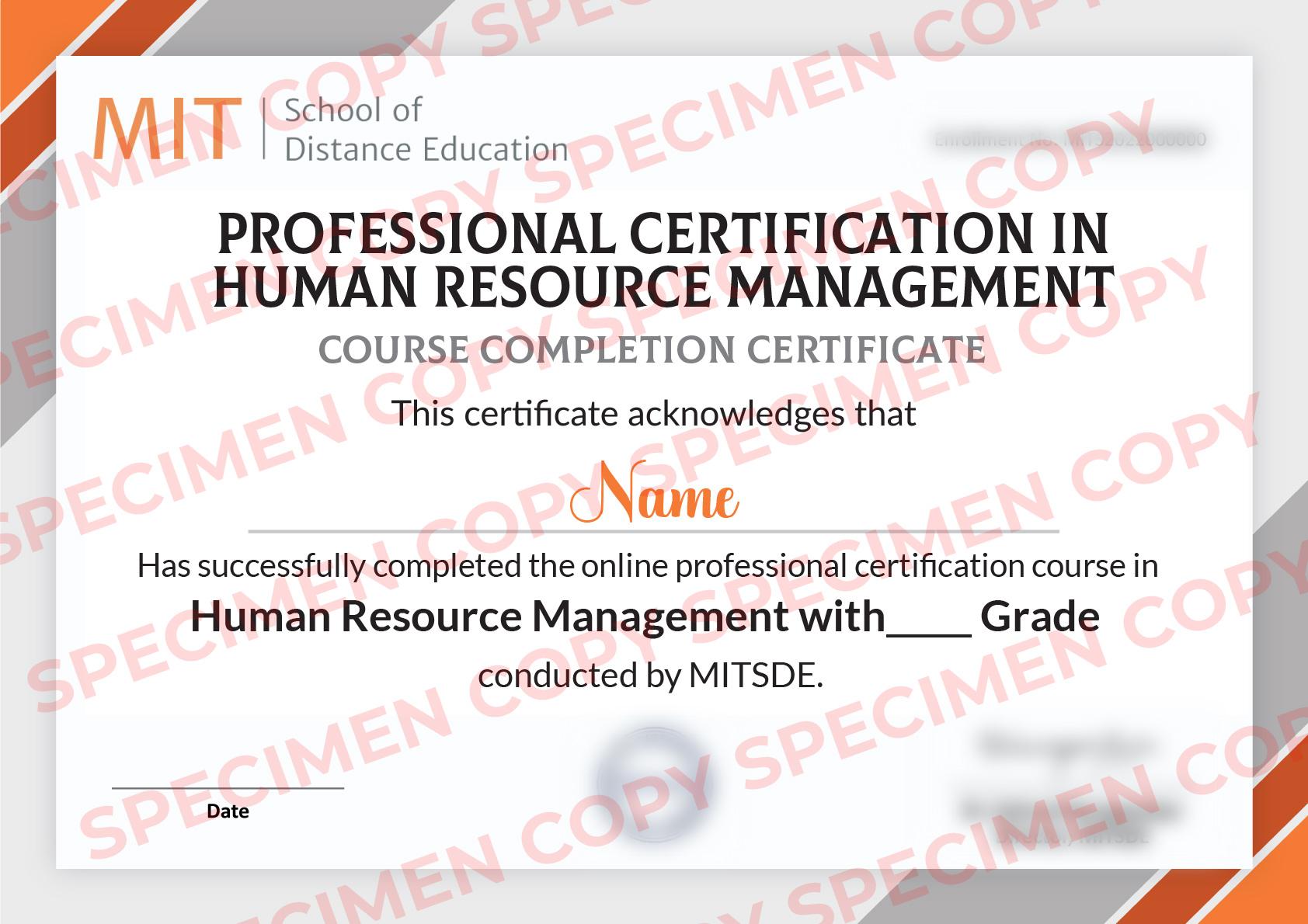Sample Degree Certificate