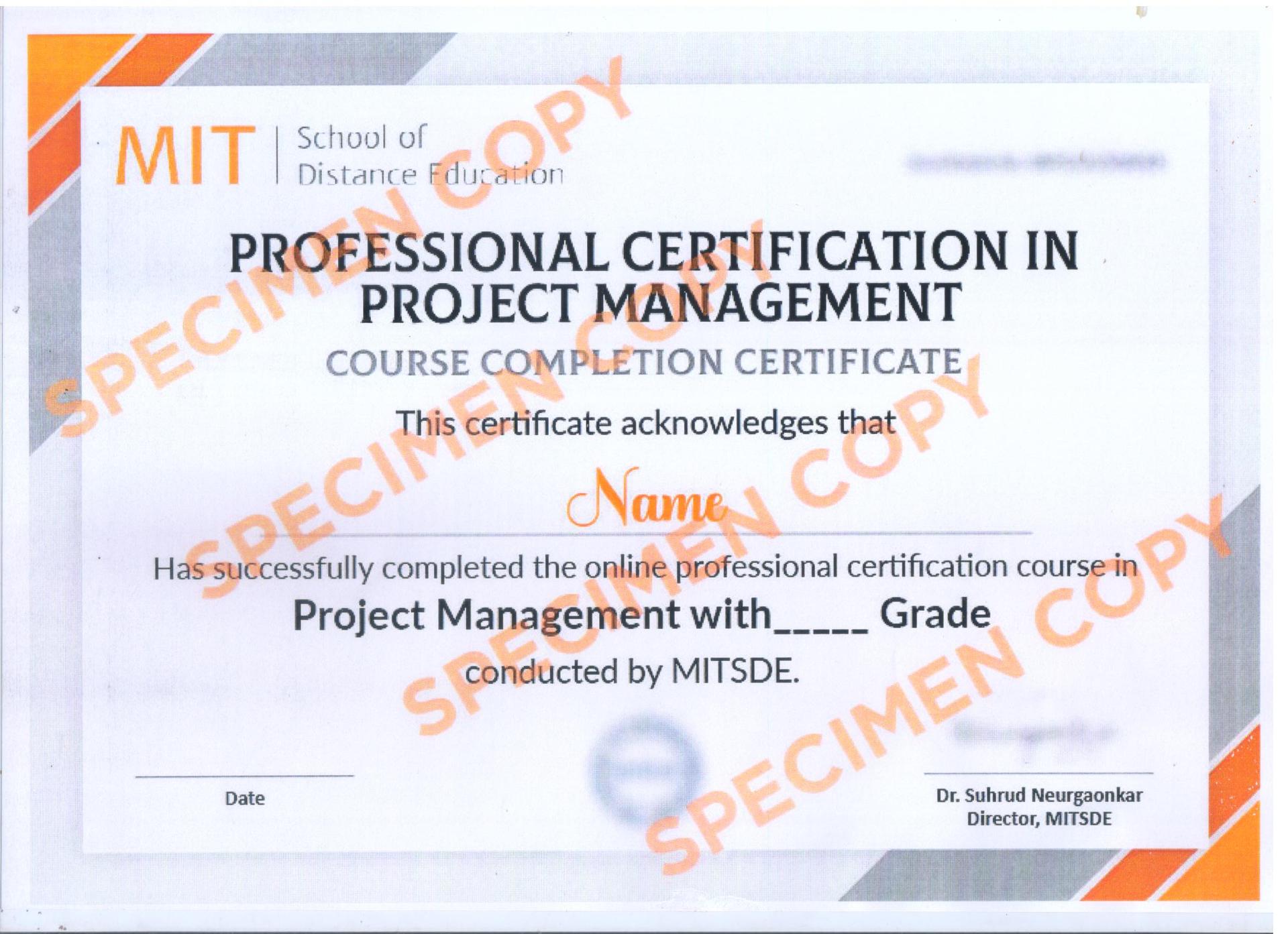 Sample Degree Certificate