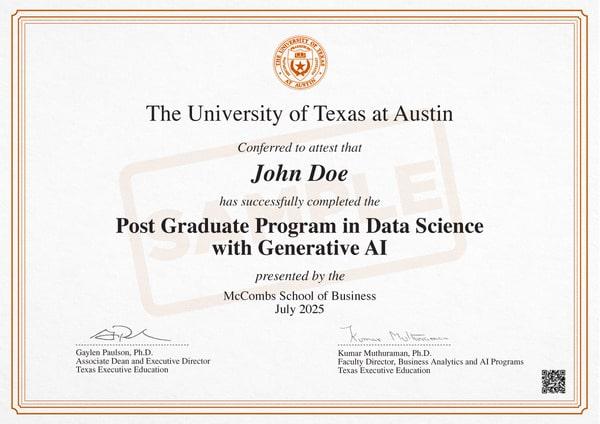 Sample Degree Certificate