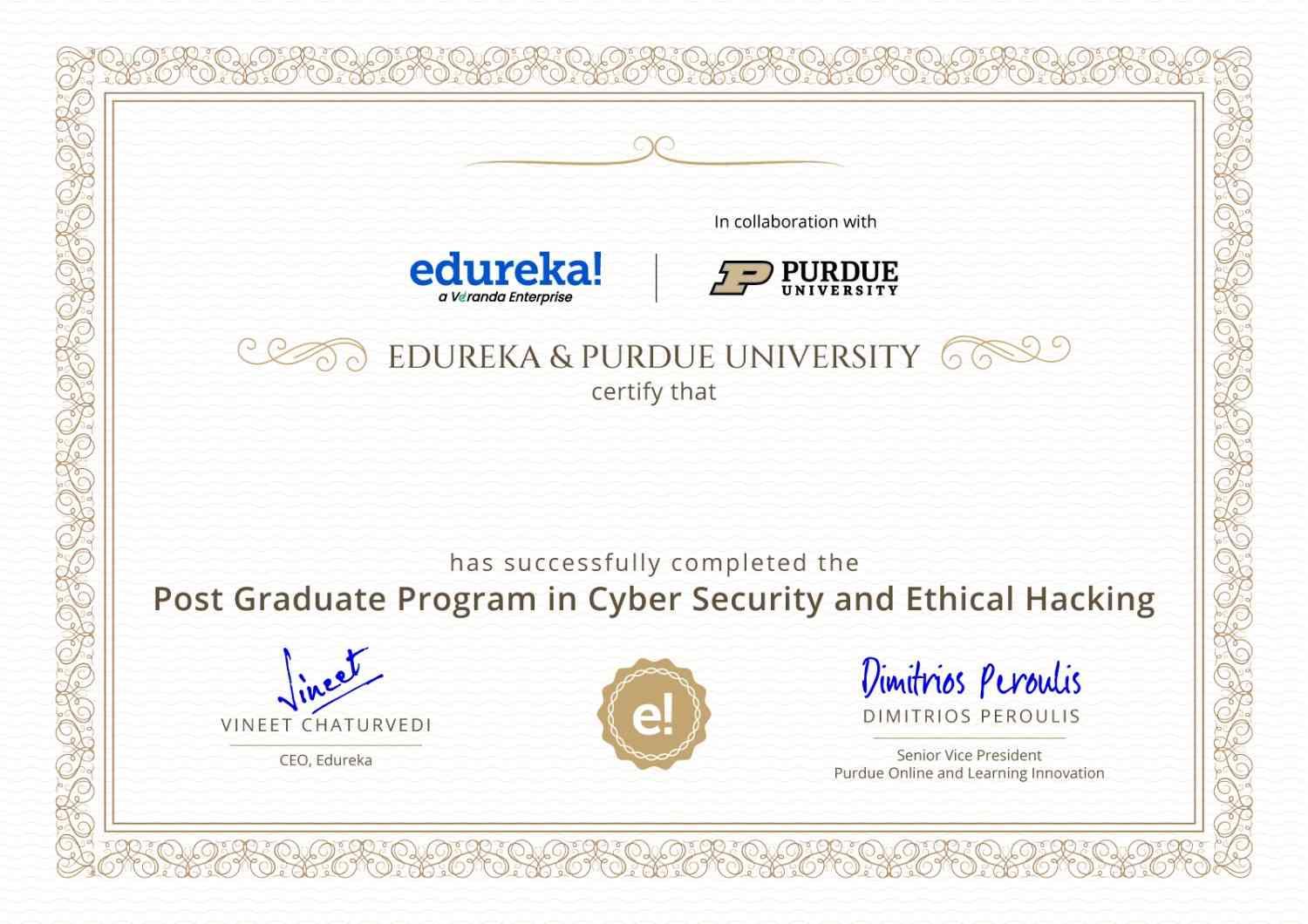 Sample Degree Certificate