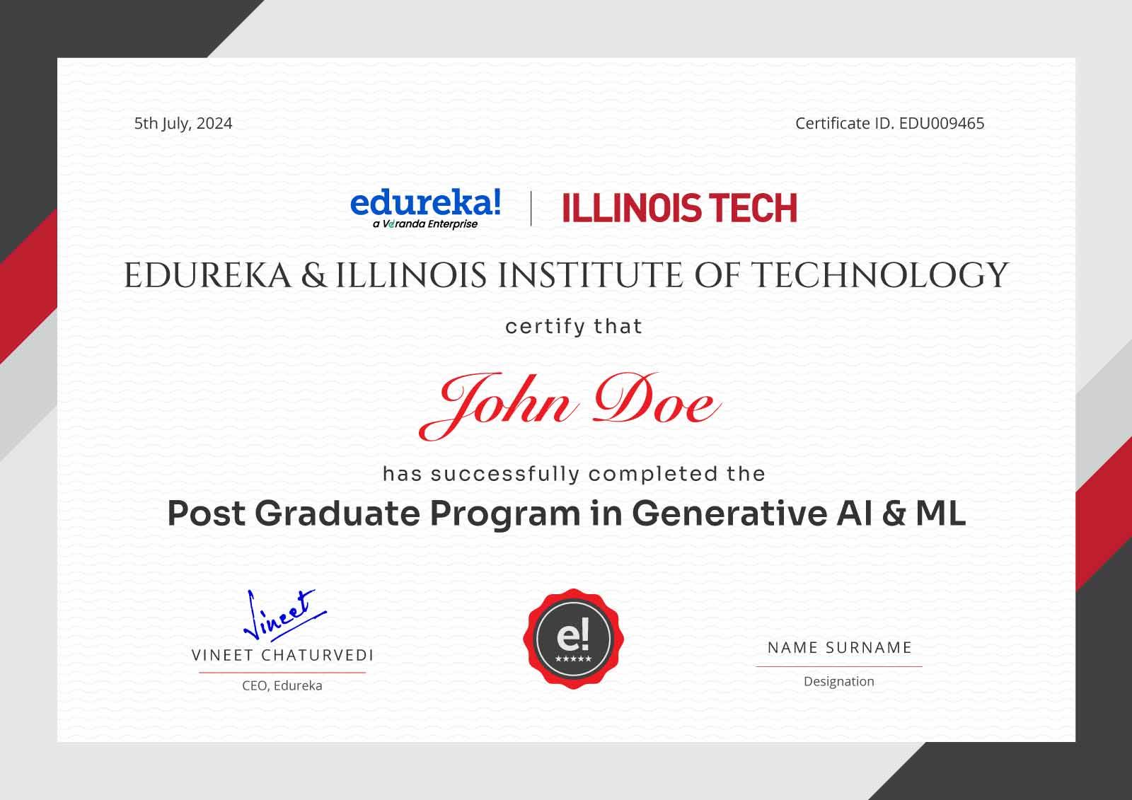 Sample Degree Certificate