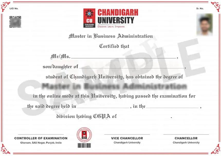 Sample Degree Certificate