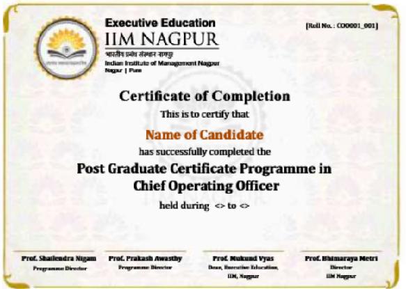 Sample Degree Certificate