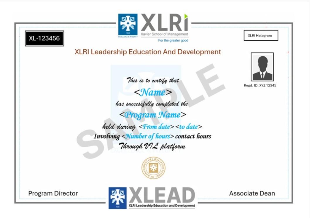 Sample Degree Certificate