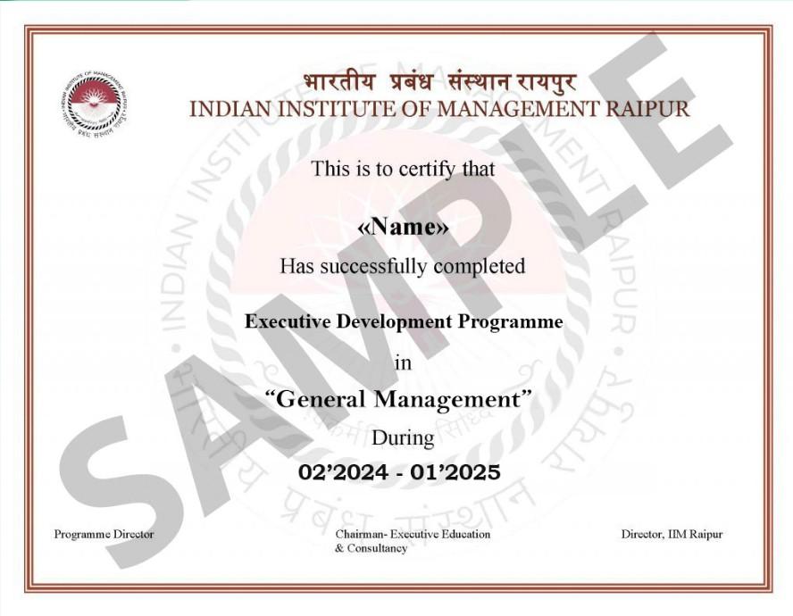 Sample Degree Certificate