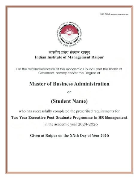 Sample Degree Certificate