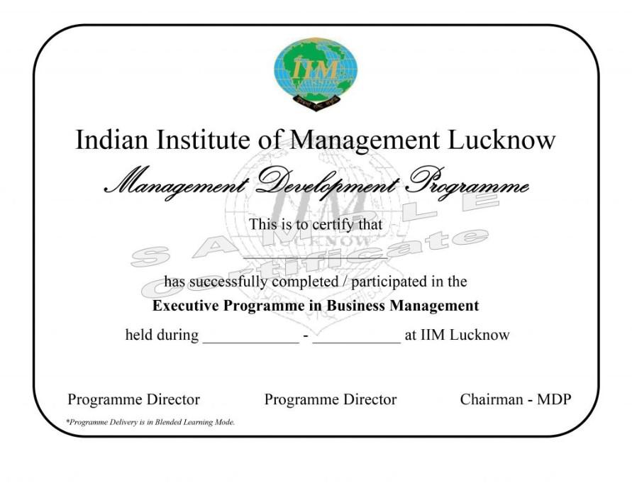 Sample Degree Certificate